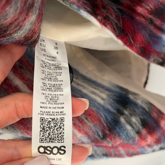 ASOS Red and Blue Plaid Trench Coat - Picture 9 of 16